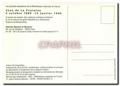 Jean de La Fontaine — Wystawa — Biblioteka Narodowa Francji — Rewers