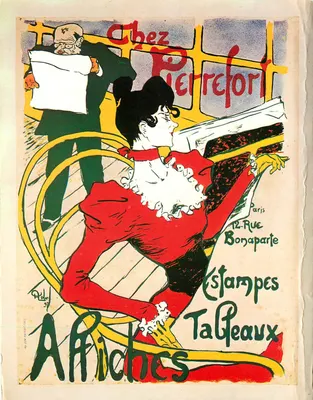 Cartazes — Estampas — Quadros — Chez Pierrefort, 12 rue Bonaparte, Paris — Cartaz original de P. P. (1901)