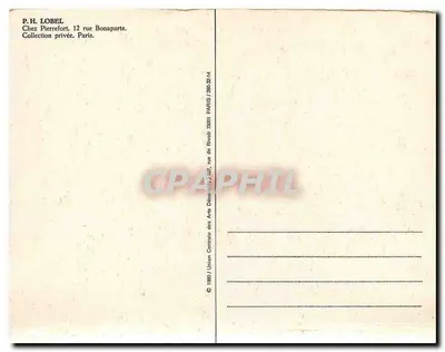 Cartazes — Estampas — Quadros — Chez Pierrefort, 12 rue Bonaparte, Paris — Cartaz original de P. P. (1901) — Verso