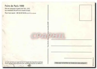 Feira de Paris — Feira internacional aprovada — Comité das Exposições de Paris — Verso