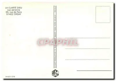 A Clarté Dieu — vista aérea — Produção Ruyant, 91402 Orsay — Verso