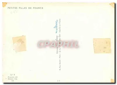 Małe Dziewczynki Francji — N° 9 — Wydawnictwo Art Marlet, Paryż — Rewers