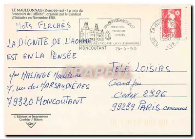 Le Mauléonais (Deux-Sèvres) — 1º prêmio do concurso de cartazes 1984 — Edições Combier / Mâcon — Verso