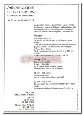 A arqueologia submarina — técnicas e pesquisas — Maison des sciences de l'homme, Paris — Verso