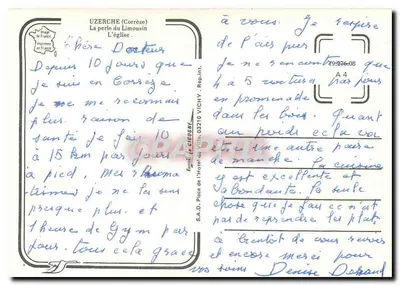 Uzerche (Corrèze) — A pérola do Limousin — editor Graphphil, número de série não visível — Verso