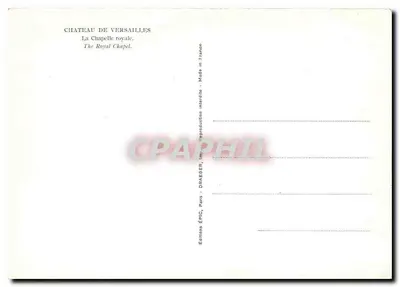 Chapelle royale — Château de Versailles — Éditions ÉPIC, Paris — Verso