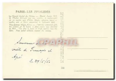 Duży ołtarz Domes — Les Invalides — Wydawnictwo Delaëlle & Cie — Rewers