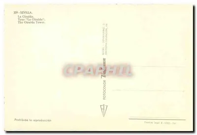 A Giralda — Torre da Giralda — editor Fotocolor, n° 309 — Verso