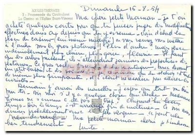 Ax-les-Thermes — O Casino e a Igreja de São Vicente — Editor IRIS — Verso