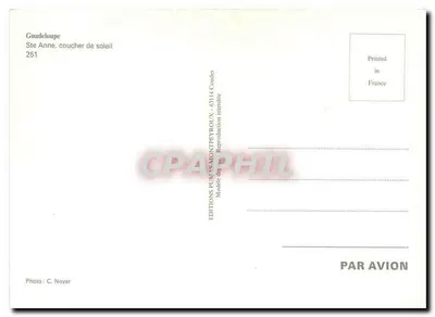 Gwadelupa — Ste Anne, zachód słońca — Éditions Puma-Montpevroux, n°251 — Rewers
