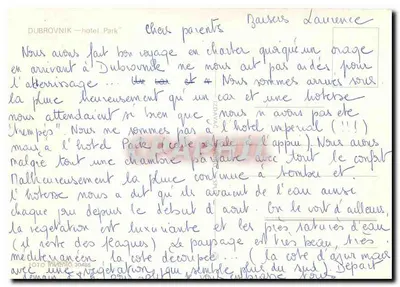 Hotel Park — Dubrovnik — editor Coto Invenio, n° 30488 — Verso