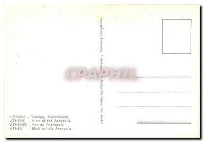Atenas - Vista da Acrópolis — F. Boulay - n° 566310 — Verso