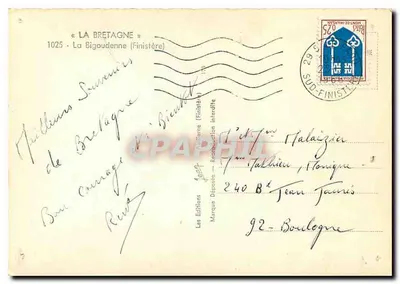 Mulher em traje bretão — La Bigoudenner — Éditions Jean — Verso