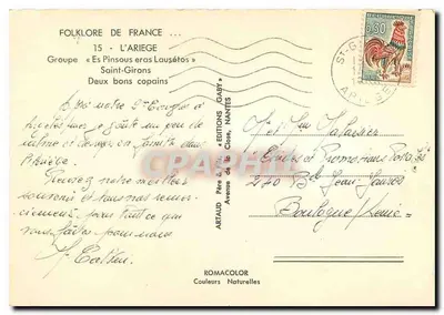 Dois bons amigos — Folclore da França, série 15, Saint-Girons — Edições Gaby, Nantes — Verso