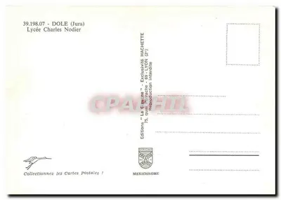 Dole (Jura) — widok mostu i historycznych budynków — Wydawnictwo Hachette — Rewers