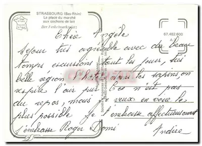 Strasburg (Bas-Rhin) — Plac rynku mlecznego — wydawca IRIS, numer serii nieczytelny — Rewers