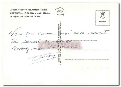 Areches - Le Planay — saída das pistas das Pauses — Edições EDY, 73000 Chambéry — Verso