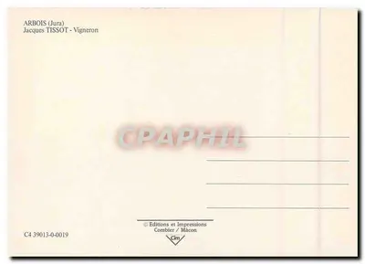 Arbois — winnice i dobre wina — Éditions et Impressions Combier / Mâcon, n° C4 39013-0-0019 — Rewers