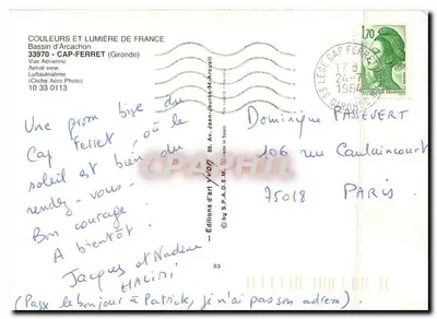 Cap-Ferret — Bassin d'Arcachon — Widok z powietrza — Wydawnictwo artystyczne Yvon — Rewers