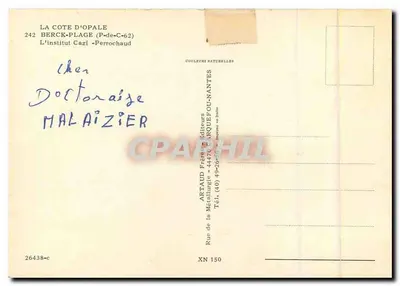 Instytut Cazi w Berck-Plage — widok z lotu — Stara pocztówka Frères Éditeurs, n° 26438-c — Rewers