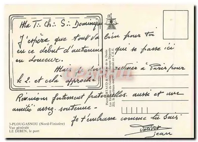 PLOUGASNOU — Bretanha — LE DIBEN — porto de pesca — Verso