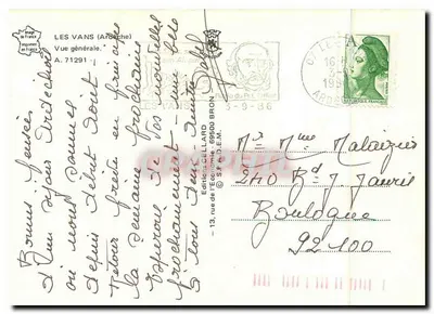 Les Vans (Ardèche) — Ogólny widok — Wydawnictwo CELLARD n° A.71291 — Rewers