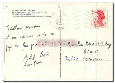 Zamek Cassaigne — Rezydencja Biskupów Condom — S.A. Cartes Postales APA-POUX, ALBI — Rewers