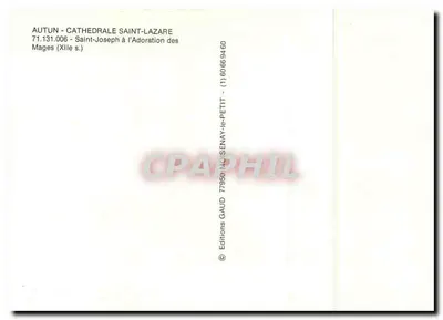 Autun - Katedra św. Lazara — św. Józef w adoracji Magów (XII w.) — Wydawnictwo GAUD & PETIT-le-SENAI — Rewers