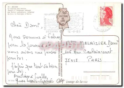 Beziers — O Plateau dos Poetas — Edições de Luxo — Verso