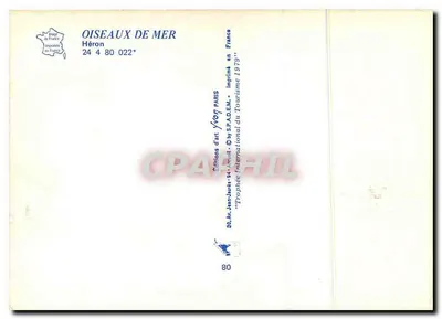 Héron — Aves marítimas — Edições d'art Yvon — Verso