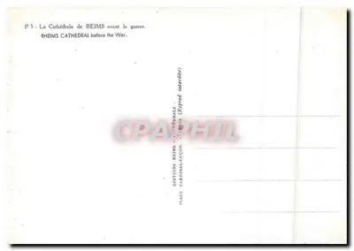 Katedra w Reims — przed wojną — Wydawnictwo Cardinal-Luçon, seria P5 — Rewers