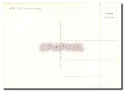 Hotel Wolf — Oberammergau — wydawca Dr. Greiff — Rewers