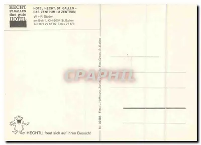 Hotel Hecht — St. Gallen — editor L. Hofmann, Zurique — Verso