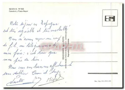 Segóvia — Catedral e Praça Mayor — Edições Reuss-Pasade — Verso