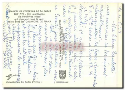 Calanche de Piana — Rozbitye porferyzowane góry spadające do morza — Wydawnictwo "La Cigrome" — Rewers