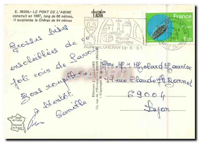 O Ponte de l'Abime — acima do Chéran — Edições J. Cellard — Verso