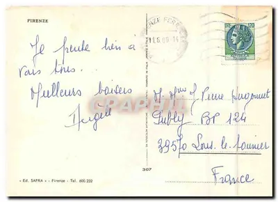 Firenze — widok panoramiczny i zabytki — wyd. SAFRA, nr 307 — Rewers