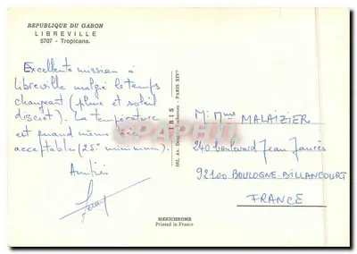 Praia de Libreville — Gabon — editor IRIS — Verso