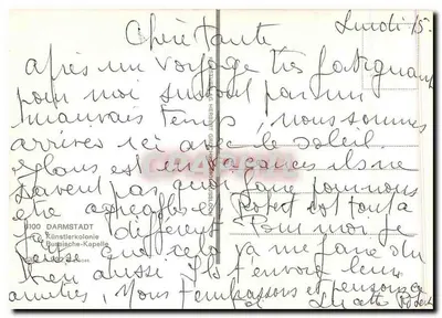 Colônia de artistas Capela Russa — Darmstadt — editor: NORDSTEUERUNG HERBERT GROSS — Verso