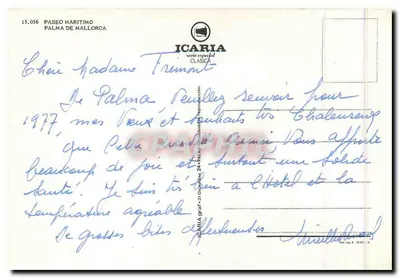 Palma de Mallorca — widok panoramiczny portu i Paseo Marítimo — seria specjalna Icaria — Rewers