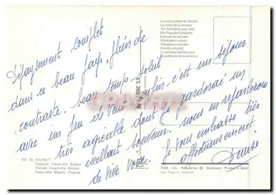 Palácio Dar Es Salam — Rabat — editor FISA I.G. n°36 — Verso