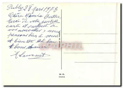 Duas rosas vermelhas — sobre fundo azul — M.D. PARIS — Verso