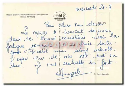 Mavişehir Didim — vista de Medus Başı, praias e hotéis — editor Hafet — Verso