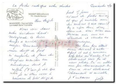 Manigod — Vista parcial da Tournette — Edições Grenoble — Verso