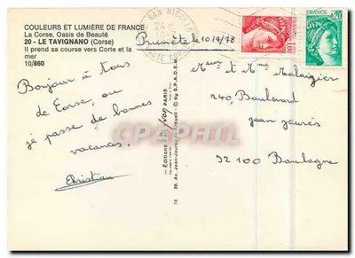 A Corça, Oasis de Beleza — 20 - O TAVIGNANO (Corça) — Éditions Jean-Jaurès, Paris — Verso