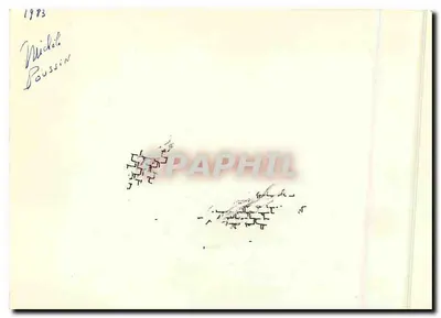 Moulin à vent — krajobraz zimowy — rysunek Michel Boussin — Rewers