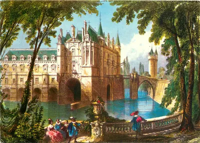 Castelo de Chenonceau — vista pitoresca — Éditions du Temps Jadis, n° G 26