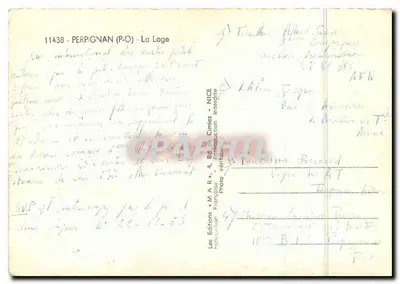 Perpignan (P.-O) - La Loge — Editor Les Éditions M.A.R. em Nice — Verso