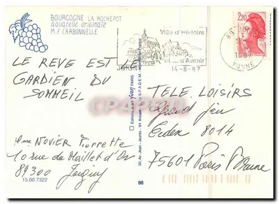 Bourgogne La Roche-Pot — widok zamek i wioska — H. Flarbonnelle — Rewers