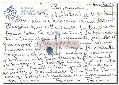 Bourgogne — widok wsi — M. F. Carbonnelle — Rewers